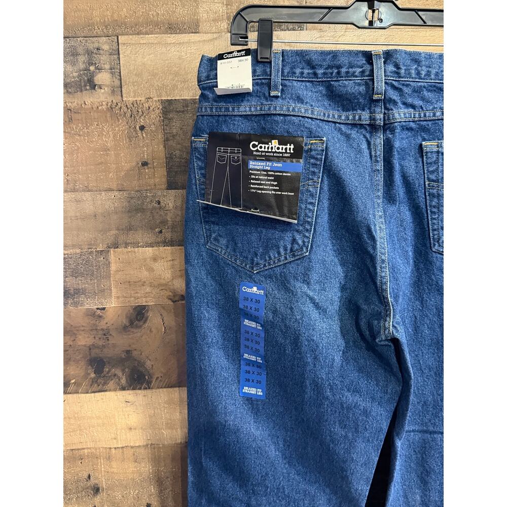 NWT Carhartt B160 DST Relaxed Fit Straight Leg Denim Work Jeans - 38x30 - Picture 3 of 6